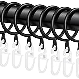 40 Stücke Metall Vorhänge Vorhangringe Vorhang Hängend Ringe und Kunststoff Gardinenhaken, 30mm Innendurchmesser für Fenstervorhang Bettvorhang Duschvorhang(weiß)