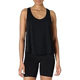 Amazon Essentials Damen Active Soft Cotton Leichtes Yoga-Workout-Tanktop mit Weitem Armausschnitt und Racerback, Relaxed Fit, Schwarz, XXL