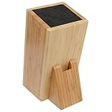 GRÄWE Universal-Messerblock aus Bambus mit Borsten-Einsatz und Scheren-Schlitz, eckig, 24 × 11 × 17 cm, ohne Messer