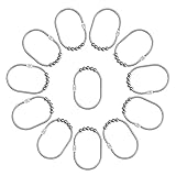 Misounda Duschringe Duschvorhangringe Duschvorhanghaken, 12 StüCk Edelstahl AufhäNgeringe Mit Gleitsystem FüR Duschvorhang Duschvorhangstangen Gardinenstangen, 73 x 40 mm