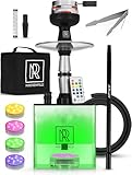 M. ROSENFELD Shisha Set Komplett to Go mit Tasche & Premium Zubehör – Kopf Set mit HMD, Mundstück, Aluminium Tauchrohr, Diffusor & Acryl Bowl Schwarz 1 Schlauch
