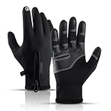 Wuiil Handschuhe Herren,Fahrradhandschuhe Herren,Fahrrad Handschuh Herren, Handschuhe,Laufhandschuhe Herren,Thermo Handschuhe Herren,MTB-Handschuhe Mit Touchscreen-Funktion,Wasserdicht,Winter