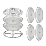 8-teiliges Edelstahl-Ersatzteil-Set für französische Pressen, 6 Stück, 10,2 cm, Universal-Sieb mit Spirale und Kreuzscheibe, für 963 g / 9,75 Zoll breite Kaffeepresse