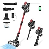7Sevenjokers Akku Staubsauger, 35000Pa/450W/40Mins Staubsauger Kabellos mit HEPA Filter, 6 in 1 Vacuum Cleaner Handstaubsauger & Anti-Verhedderung-Bürste für Teppich, Hartboden und Tierhaare
