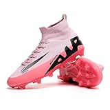 sudorun Fußballschuhe Kinder Kunstrasen Fussballschuhe Hallenschuhe Für Jungen Mädchen AG FG TF Turf Trainingsschuhe (Dew,Kinder 2309 AG Rosa_35)