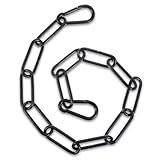 Metallkette, Edelstahl Ketten mit Karabiner Stahlkette 0.59m Kettenglieder Edelstahlkette Rundstahlkette Verlängerungskette für Haustiere Gartentore Diebstahlsicherung Kette