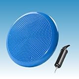 ZZTTLE Kinder Erwachsene Balancekissen Ballsitzkissen mit Luftpumpe, Durchmesser 33cm Balance Training Yoga Matte Massage Board Physiokissen für Core, Koordination, Fitness Rückentraining Pad (Blau)