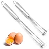 2 Stück Schneebesen Edelstahl - Großer und Kleiner, Kugelbesen Schneebesen für Kochen, Mischen, Schlagen, Rühren