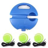 ShawFly Tennis Trainer,Tennistrainer Rebound Ball Tennistrainer Set mit 3 Bällen mit Tennisfuß und Seil Übungsball Selbststudium Tennis Übungstraining Tool für Erwachsene Kinder Spieler Anfänger