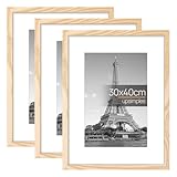 upsimples 3 Pack bilderrahmen 30x40 Holz, Bilderrahmen 30x40, Picture Frame für Fotos, Bilder, Poster