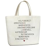Schwester Geschenk Canvas Tragetasche, Große Baumwolltasche Stofftasche Shopper Handtasche, Frauen Einkaufstasche, Geschenk für Beste Schwestern zum Geburtstag, Weihnachten, Beste Freundin Geschenke