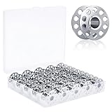 25 Stück Nähmaschinenspule, Metall Leer Unterfadenspule, Spule Nähmaschine Leer mit Aufbewahrungsbox, Spulen Metall Garnspule für Handwerkliche Nähspulennähmaschinen