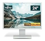 Fujitsu Display B24W-7 LED 24 Zoll Business Computer Monitor, Desktop Gaming Monitor, Full HD+ (VGA - DisplayPort - DVI - Lautsprecher - USB-HUB - VESA), PC Bildschirm, marmorgrau (Generalüberholt)