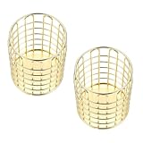 ifundom Drahtmetall Stiftebecher 2 Stück Mit Stabilem Drahtgeflecht Stifthalter Organizer für Schreibtisch Büro und Zuhause