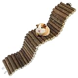 Holzleiter Kletterbrücke Naturholz Kauen biegbar Tunnel für Hamster kleine Nagetiere