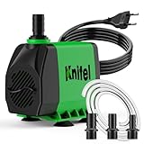 Knifel Teichpumpe Filterpumpe 60W 3000L/H Schutz vor überhitzung Funktion Ultra Leise Springbrunnenpumpe Wasserpumpen Mit 1,8m Kabel für Brunnen, Hydroponik-Systeme.