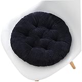 Takingup Bodenkissen, 40, 6 x 40, 6 cm, Cord, rund, Meditationskissen, weich, für Tatami-Sitze im Wohnzimmer, Innenbereich, Marineblau – Sitzkissen