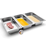 BigDean Panierschalen Set 3-teilig aus hochwertigem Edelstahl – Panierstraße Panier-Set für Schnitzel Fisch Fleisch