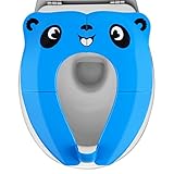 ABirdon Faltbarer Kinder Toilettensitz,Toilettenadapter für Kinder rutschfest spritzwassergeschützt faltbar für Reisen Jungen wiederverwendbar, mit Tragetasche (Blau)