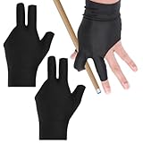 Larrel 2 Stück Billard Handschuhe, 3 Finger Queue Handschuhe Linke Billard Schützen Sport Zubehör Cue Shooter Pool Elastisch HandschuheSporthandschuhe Billardhandschuh für Frauen Männer