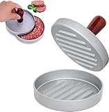 Kiuiom Antihaft-Hamburgerpresse,Aluguss-Hamburgerpresse,Burger Patty Maker Form, Burger Pattie Presse Hamburgerpresse aus Aluminium Rindfleisch Burger Maker Küchenwerkzeuge für Fleisch-Pattys (Rot)