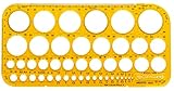 Aristo AH5033 Kreisschablone 1-36mm (45 Kreise, Durchmesser 1 bis 36mm, Tuschenoppen, formstabiler Kunststoff) orange-transparent