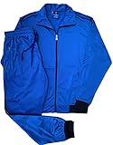 Herren 2-teiliger Classic Jogger Trainingsanzug Trainingsjacke & Trainingshose Solid Plain Outfit, königsblau, X-Large