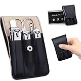 Nagelknipser-Set, 6-teiliges Fußnagelknipser, Edelstahl-Fingernagelknipser und PU-Leder-Maniküre-Set, Geldbörsen-Essentials, Reise-Nagel-Set, Geschenkideen