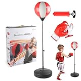 Boxsack mit Handschuhen, Höhenverstellbarer Boxsack, Boxsack-Set Spielzeug, Boxsack mit Ständer, über 13 Kinder Boxsack, einfach zu bedienen, tragbar für 5 6 7 8 10 12 Jahre alte