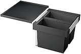 BLANCO FLEXON II 50/2 | Abfall Müllsystem | für 50 cm breite Unterschränke | System zum Einbau in Schubladen | Systemabdeckung | 2 x 19 Liter Eimer | Minimale Einbauhöhe: 355 mm