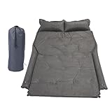 Luocute Auto-Luftmatratze, Luxuriöse SUV-Luftmatratze aus Wildledergewebe, 5 cm Dicke, Seitenschutz, Integriertes Kissen, Auslaufsicher, Ideal für Camping, Schlafen, Reisen (Asche grau)