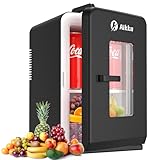 Aikku Mini Kühlschrank 2 in 1 Mini Kühlschrank mit Kühlen und Wärmenfunktion 15L Kleine Kühlschrank 12V DC/220V AC für Hause, Autos, Büros Schwarz