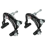 Fahrradbremse CYSKY, Fahrrad C-Typ Bremssättel, Aluminiumlegierung vorne & hinten Seitenzug, Langarmzange Bremsset für Rennrad, Faltrad (Schwarz)