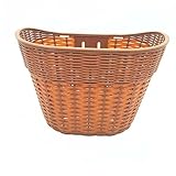 BYLYUIVN Fahrradkorb Rattan Fahrradkorb vorne, tragbar, Aufbewahrungskörbe for Fahrräder, Abnehmbarer Lenkerkorb for Fahrrad