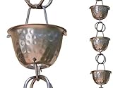 Monarch Rain Chains 50584 Aluminium-Zinn-Regenkette, gehämmert, 2,6 m