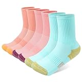 OFFCUP Socken Damen Sportsocken, 3 Paar Wandersocken Damen Trekkingsocken, Laufsocken Baumwolle Atmungsaktive Tennissocken Outdoor Socken Fahrradsocken Sneaker Socken für Trekking Outdoor