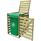 Mülltonnenbox für 1 Tonne 240 L Imprägniertes Holz, Xichuzi Mülltonnenverkleidung, Gartenbox, Gartenschrank, Geräteschrank, Mülltonnenschrank - 42269