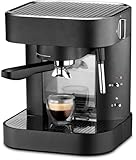 Trisa Espressomaschine mit 19 Bar Druck & Thermoblocksystem, Kaffeemaschine für ESE- & Soft-Pads sowie Kaffeepulver, Siebträgermaschine mit Milchschaumdüse & Abschaltautomatik
