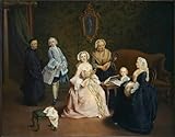 FIKAGXQGT Poster Wandbilder Leinwand Kunst Poster Druck Leinwand Malerei das Familienkonzert Zwei Frauen spielen eine kleine Gitarre von Pietro Longhi Gemälde Kunst Bilder für Wanddekoration 60x90cm