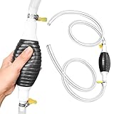 Laluky Siphonpumpe für Benzin Gas Öl, Multifunktions-Flüssigkeitssauger Manuelle Handpumpe Transferpumpe mit 1M PVC Sahlauch und Metallklammer für Diesel Flüssigkeit Wasser Aquarium(Wie Gezeigt)