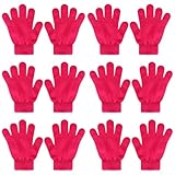 QKURT 6 Paare Magic Stretch Handschuhe - Vollfinger Winter Handschuhe für Kinder 5-13 Jahre Mädchen & Jungen