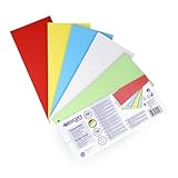 Westcott Trennstreifen 200 Stück Intensivfarben Mix | Robuste Heftstreifen 190g/m² für A4 Ordner | Trennblätter 10,5 x 24 cm | Register mit 2-fach-Lochung für DIN-A4 Dokumente | E-733321 00