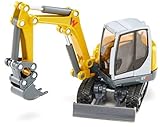 siku 3559, Wacker Neuson ET 65 Kettenbagger, 1:50, Metall/Kunststoff, Gelb, Bewegliches Maschinenhaus und drehbare Ketten, Beweglicher Baggerarm