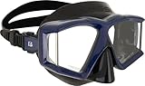 CRESSI Horizon Mask Black/Blue - Unisex Tauch und Schnorchelmaske mit 4 Separaten Temperargläsern für eine Pneingeschränkte Rundumsicht, Schwarz/Blau