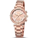 LN LENQIN Damenuhr Edelstahl Wasserdicht DamenUhren für Frauen Analog Quarz Armbanduhr Edelstahlarmband