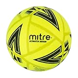Mitre Ultimatch Hallenfußball | formbeständig | Ball Fußball, Gelb/Schwarz, 4