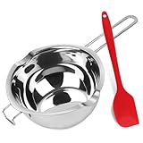 ZOFUN Kerzen Schmelztopf 1000ml, Chokoladen Schmelztiegel Edelstahl 304 mit Silikon Spatel, Wasserbad Schmelzschale Kerzenwachs für Schokolade Zucker Butter Käse Karamell Kerzen
