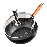Duroecsain Pfanne aus Gusseisen, Antihaft-Pfanne für Zuhause, mit Deckel, manuelles Kochgeschirr, gehämmert, für Frühstück, Induktion, Backen, Haus, Familie, Mahlzeiten, Picknick im Freien