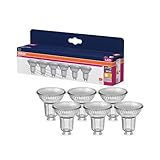 OSRAM LED Star VALUE PAR16, Vorteilspack mit 6 Leuchtmittel, ersetzt herkömmliche 50W Reflektor Glühbirnen, warmweiß (2700K), 4.3W, GU10 Sockel, Filament Glas, nicht dimmbar