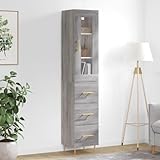 MOBCANT Highboard, Vorratsschrank Anrichte Aufbewahrungsschrank Küchenbuffet Geeignet für Korridor Küche Foyer Wohnbereich Grau Sonoma 34,5x34x180 cm Holzwerkstoff